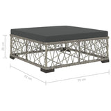 5 Piece Garden Lounge Set with Cushions Poly Rattan Grey - Extra Image
