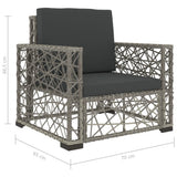 6 Piece Garden Lounge Set with Cushions Poly Rattan Grey