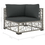 6 Piece Garden Lounge Set with Cushions Poly Rattan Grey - Extra Image