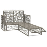 2 Piece Garden Lounge Set with Cushions Poly Rattan Grey - Side View