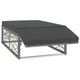 2 Piece Garden Lounge Set with Cushions Poly Rattan Grey - 45-Degree Angle