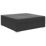 10 Piece Garden Lounge Set with Cushions Poly Rattan Black - 45-Degree Angle
