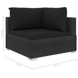 10 Piece Garden Lounge Set with Cushions Poly Rattan Black - Extra Image