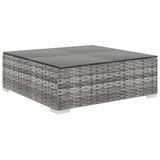 8 Piece Garden Lounge Set with Cushions Poly Rattan Grey - Rear View