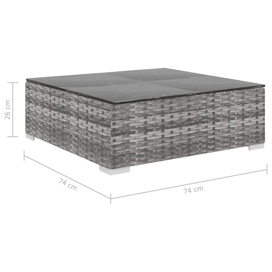 8 Piece Garden Lounge Set with Cushions Poly Rattan Grey