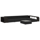 8 Piece Garden Lounge Set with Cushions Poly Rattan Black - Side View