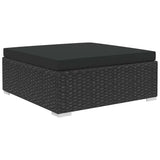 8 Piece Garden Lounge Set with Cushions Poly Rattan Black - Top-Down View