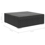 8 Piece Garden Lounge Set with Cushions Poly Rattan Black - Extra Image