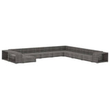 11 Piece Garden Lounge Set with Cushions Poly Rattan Grey