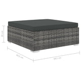 11 Piece Garden Lounge Set with Cushions Poly Rattan Grey