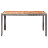 7 Piece Outdoor Dining Set with Cushions Poly Rattan Grey - Side View