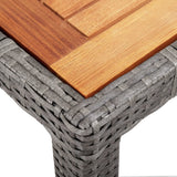 7 Piece Outdoor Dining Set with Cushions Poly Rattan Grey - Top-Down View