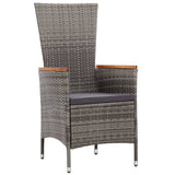 7 Piece Outdoor Dining Set with Cushions Poly Rattan Grey - 45-Degree Angle