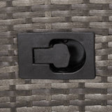 7 Piece Outdoor Dining Set with Cushions Poly Rattan Grey - Extra Image