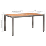 7 Piece Outdoor Dining Set with Cushions Poly Rattan Grey - Extra Image