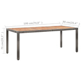 9 Piece Outdoor Dining Set with Cushions Poly Rattan Grey - Extra Image