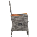Reclining Garden Chairs 2 pcs with Cushions Poly Rattan Grey