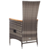 Outdoor Chairs 2 pcs with Cushions Poly Rattan Grey - Low Angle