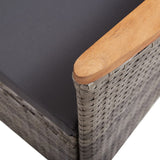 Outdoor Chairs 2 pcs with Cushions Poly Rattan Grey - Extra Image