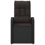 Reclining Garden Chairs 2 pcs with Cushions Poly Rattan Black