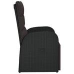 Reclining Garden Chair with Cushion Poly Rattan Black