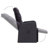 3 Piece Bistro Set with Cushions Poly Rattan Black - Extra Image