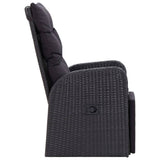 3 Piece Bistro Set with Cushions Poly Rattan Black - Extra Image