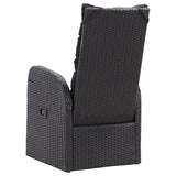 3 Piece Bistro Set with Cushions Poly Rattan Black - Extra Image