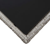 Coffee Table Grey 45x45x40 cm Poly Rattan and Glass - Top-Down View