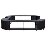 Square Spa Surround Black 268 x 268 x 55 cm Poly Rattan - Top-Down View