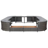 Square Spa Surround Grey 268 x 268 x 55 cm Poly Rattan