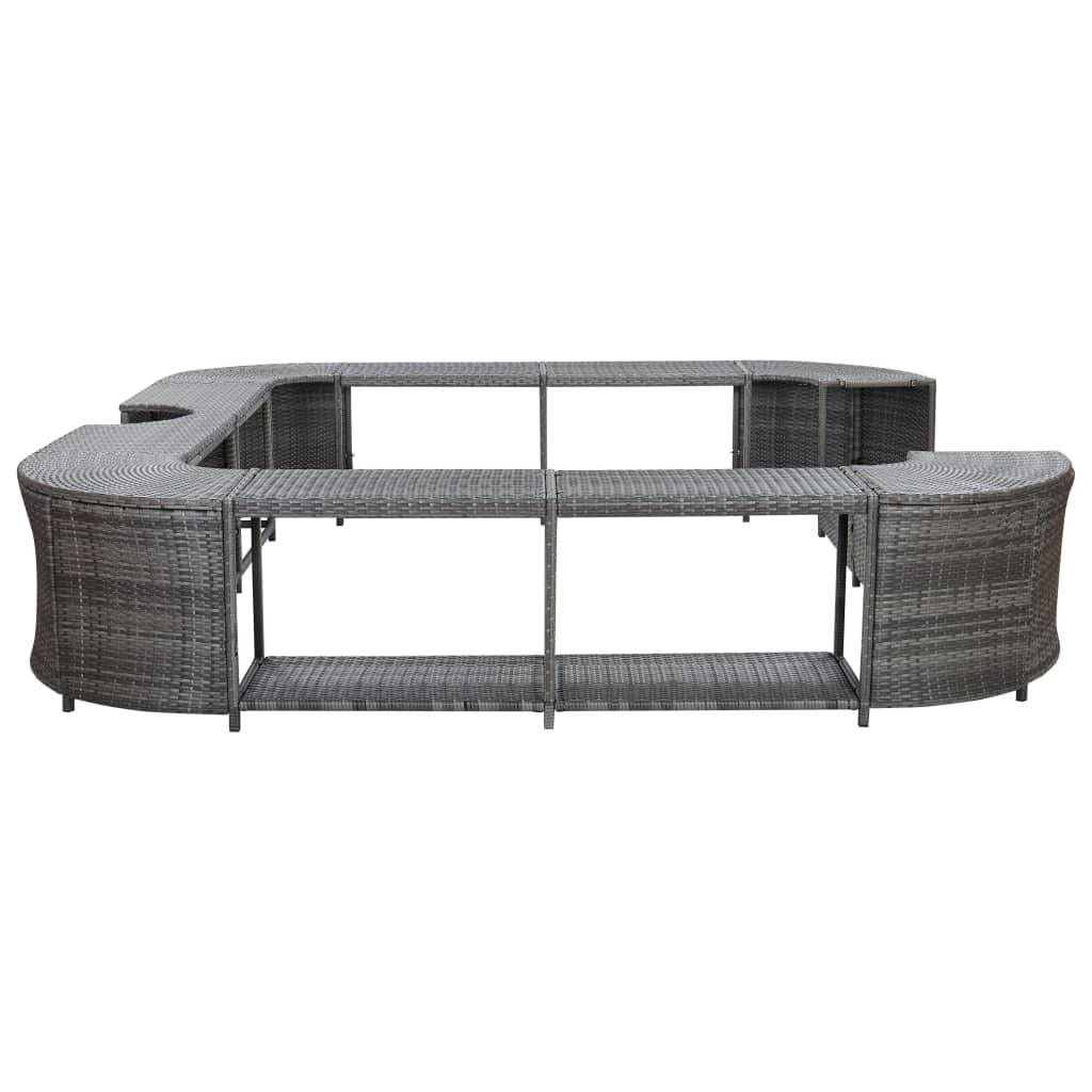 Square Spa Surround Grey 268 x 268 x 55 cm Poly Rattan
