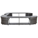 Square Spa Surround Grey 268 x 268 x 55 cm Poly Rattan - Top-Down View