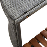 Square Spa Surround Grey 268 x 268 x 55 cm Poly Rattan - 45-Degree Angle