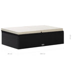 2 Piece Garden Lounge Set with Cushions Poly Rattan Black - Extra Image