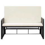 2 Piece Garden Lounge Set with Cushions Poly Rattan Black