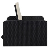 2 Piece Garden Lounge Set with Cushions Poly Rattan Black - 45-Degree Angle