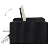2 Piece Garden Lounge Set with Cushions Poly Rattan Black - Close-Up Angle