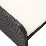 2 Piece Garden Lounge Set with Cushions Poly Rattan Black - Low Angle