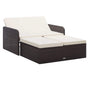 2 Piece Garden Lounge Set with Cushions Poly Rattan Brown