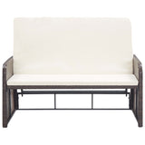 2 Piece Garden Lounge Set with Cushions Poly Rattan Brown