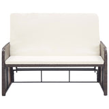 2 Piece Garden Lounge Set with Cushions Poly Rattan Brown - Top-Down View