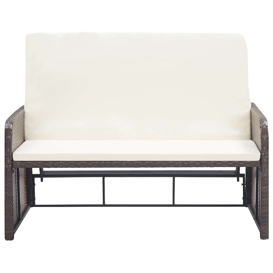 2 Piece Garden Lounge Set with Cushions Poly Rattan Brown