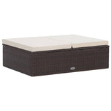 2 Piece Garden Lounge Set with Cushions Poly Rattan Brown - Extra Image