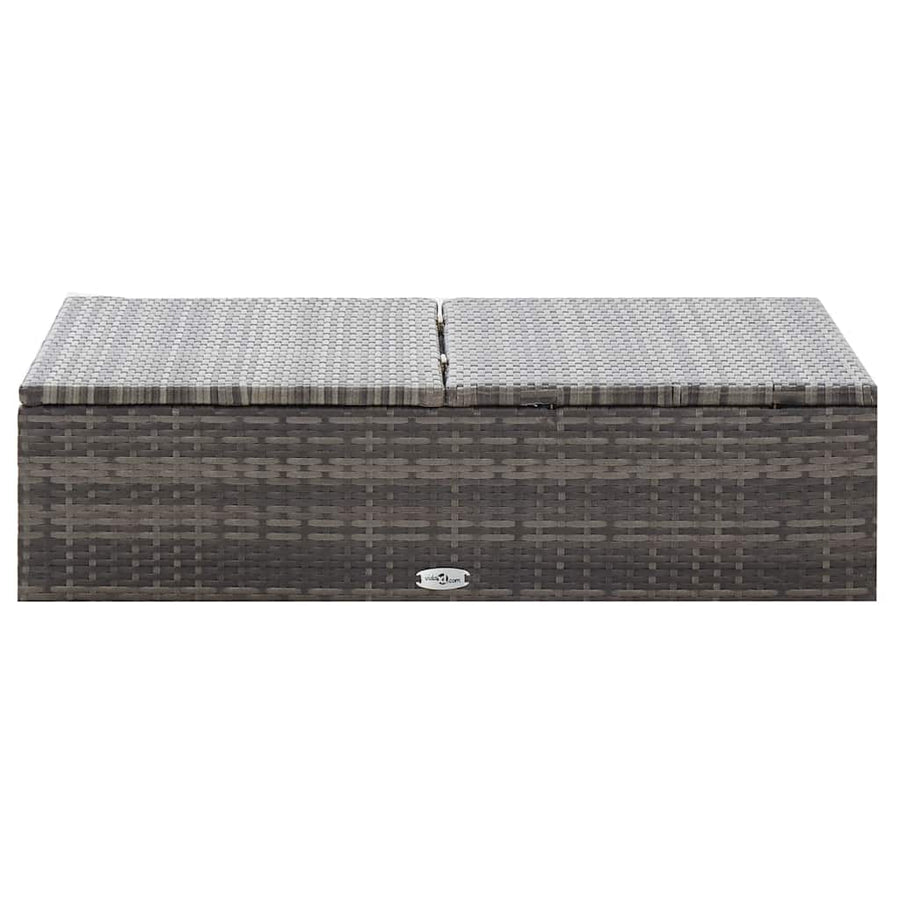 2 Piece Garden Lounge Set with Cushions Poly Rattan Grey