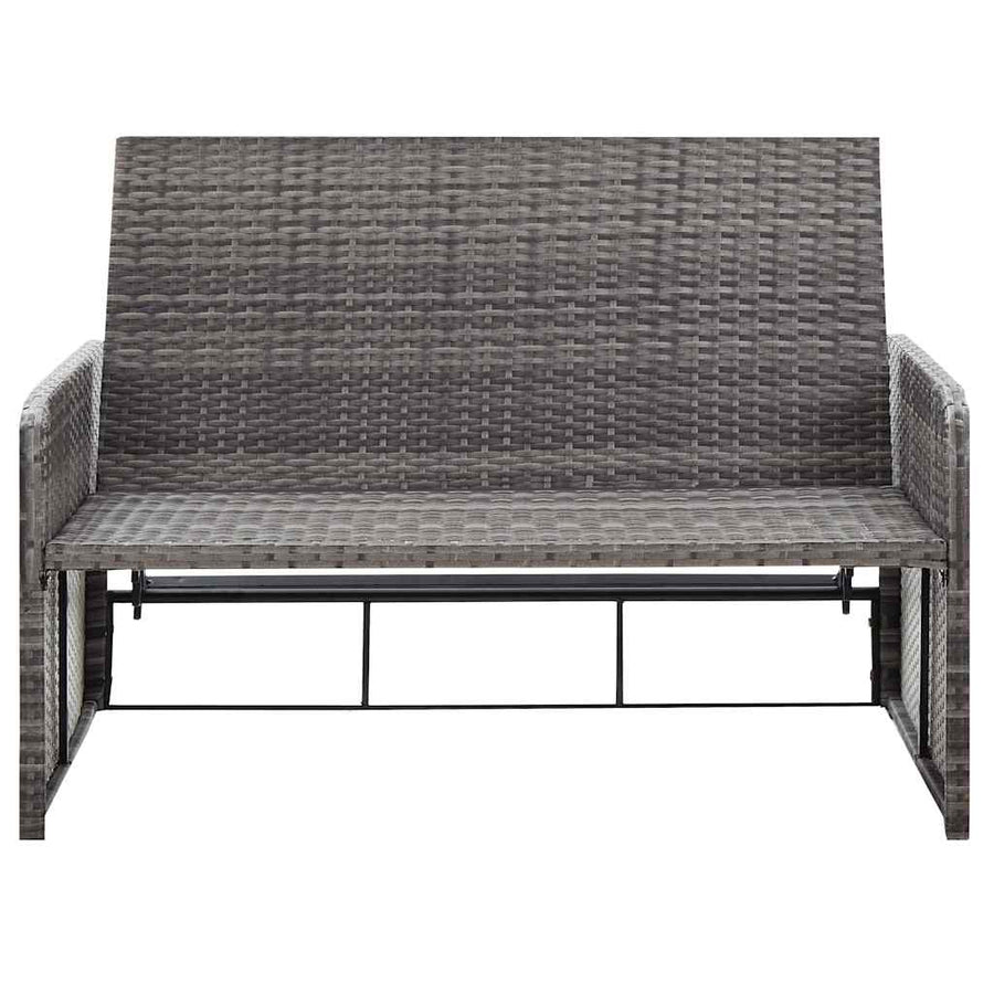 2 Piece Garden Lounge Set with Cushions Poly Rattan Grey