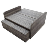 2 Piece Garden Lounge Set with Cushions Poly Rattan Grey - Extra Image