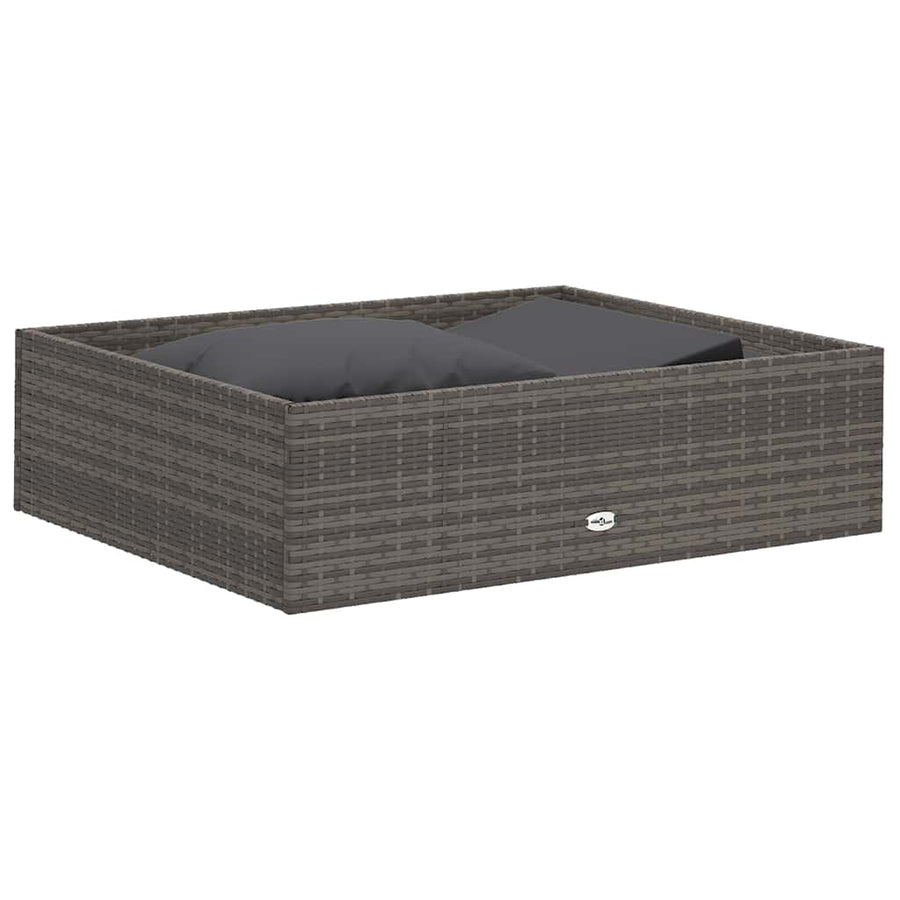 2 Piece Garden Lounge Set with Cushions Poly Rattan Grey