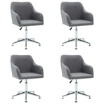 Swivel Dining Chairs 4 pcs Light Grey Fabric
