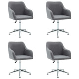 Swivel Dining Chairs 4 pcs Light Grey Fabric - Front View